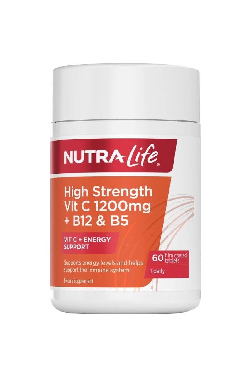NutraLife High Strength Vit C 1,200mg With B12 & B5 60 Tablets - Life Pharmacy St Lukes