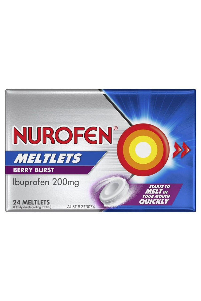 Nurofen Meltlets Berry Burst 200mg Ibuprofen 24 Pack - Life Pharmacy St Lukes