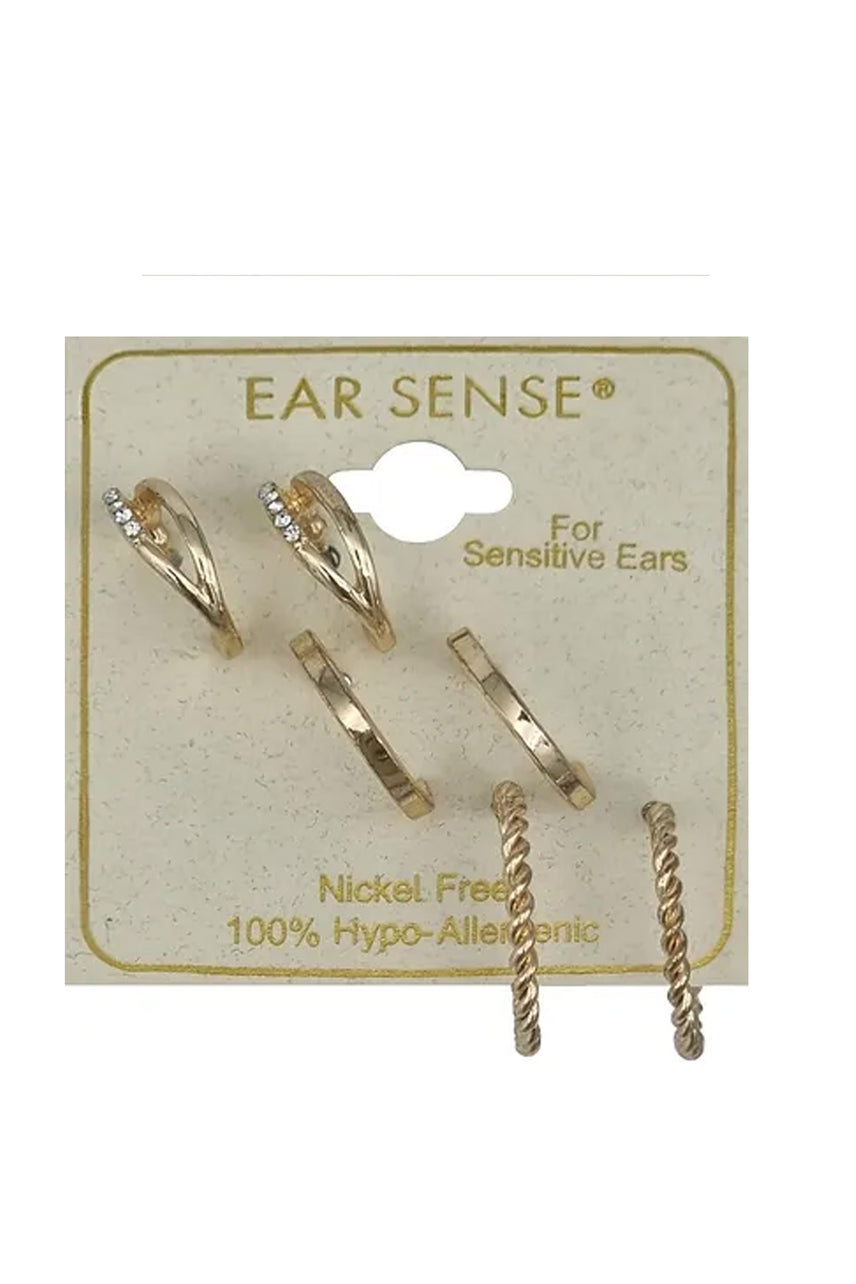 EarSense Gold Split/Plain/Rope Hoop Trio - Life Pharmacy St Lukes