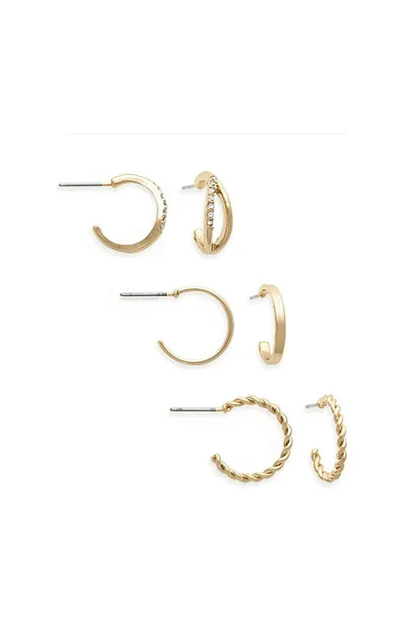 EarSense Gold Split/Plain/Rope Hoop Trio - Life Pharmacy St Lukes