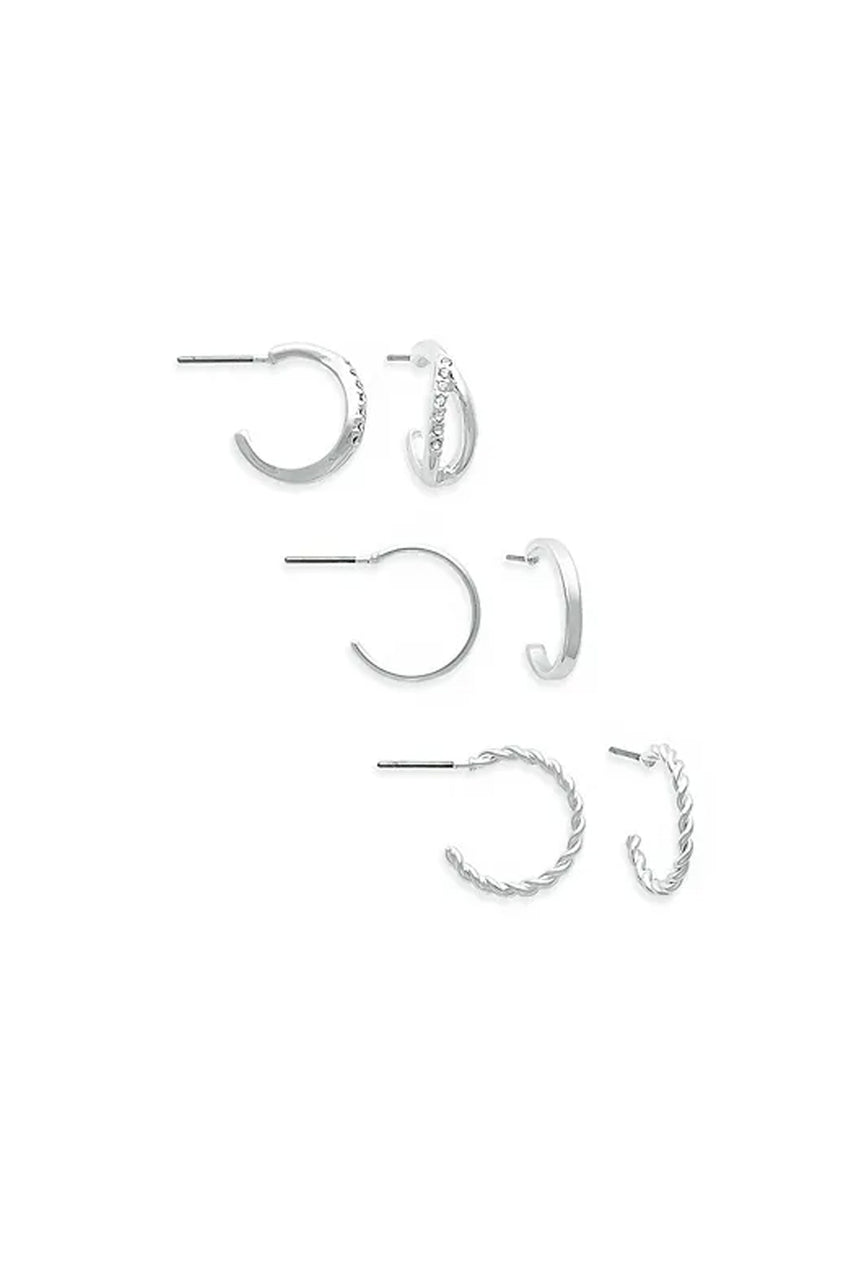 EarSense Silver Split/Plain/Rope Hoop Trio - Life Pharmacy St Lukes