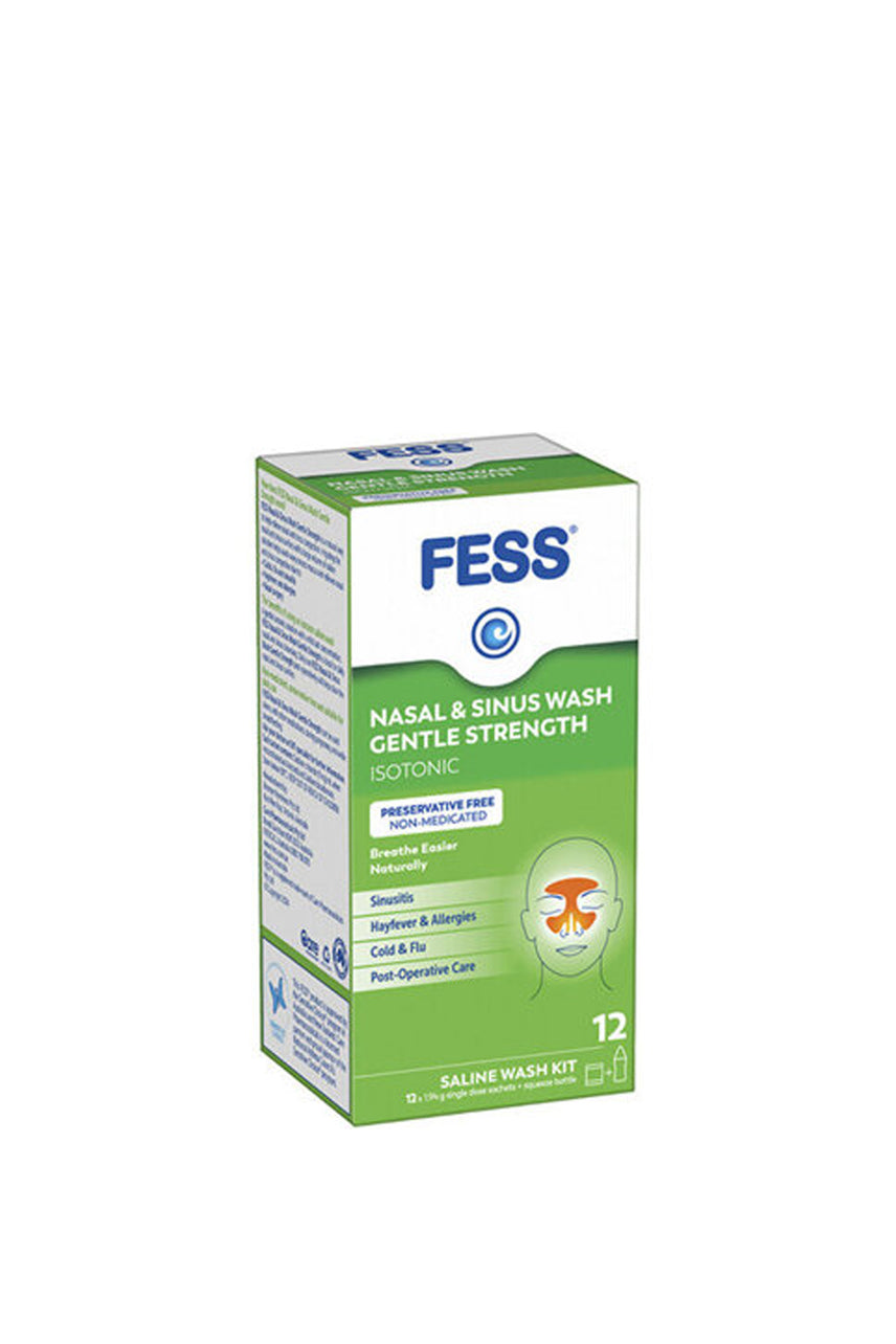 FESS Nasal & Sinus Wash Gentle Strength Saline Wash Kit 12 Pack - Life Pharmacy St Lukes