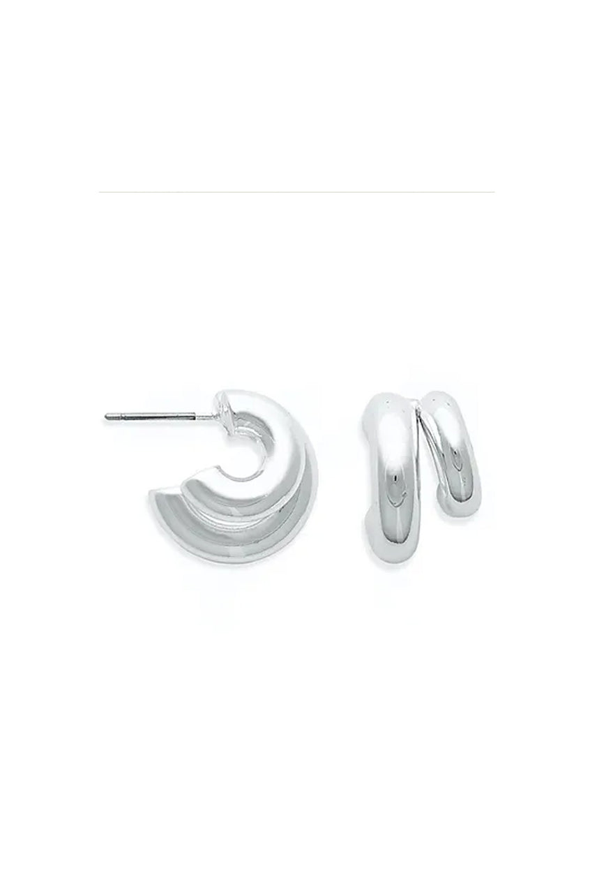 EarSense Silver Varied Double J Hoop Stud - Life Pharmacy St Lukes