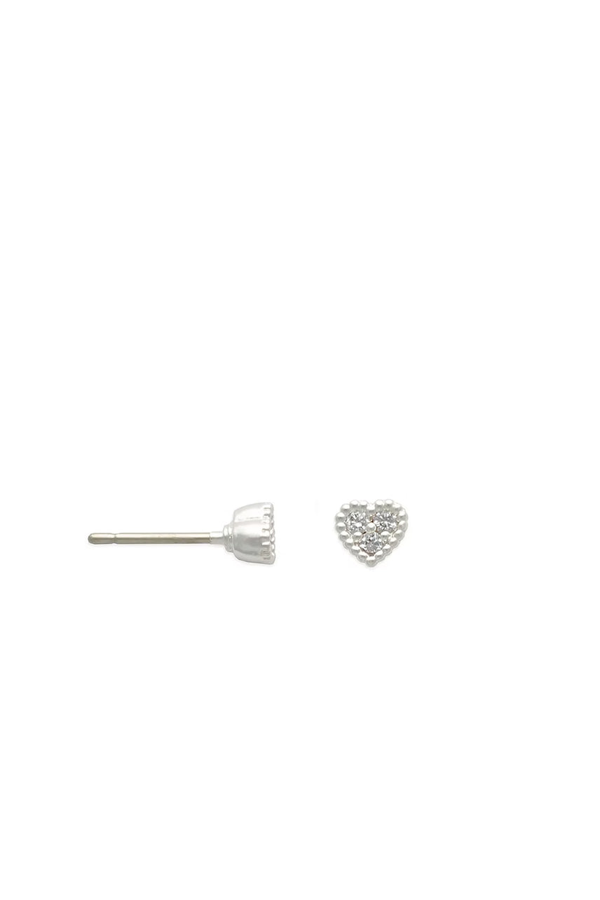 EarSense Crystal Heart Stud Silver