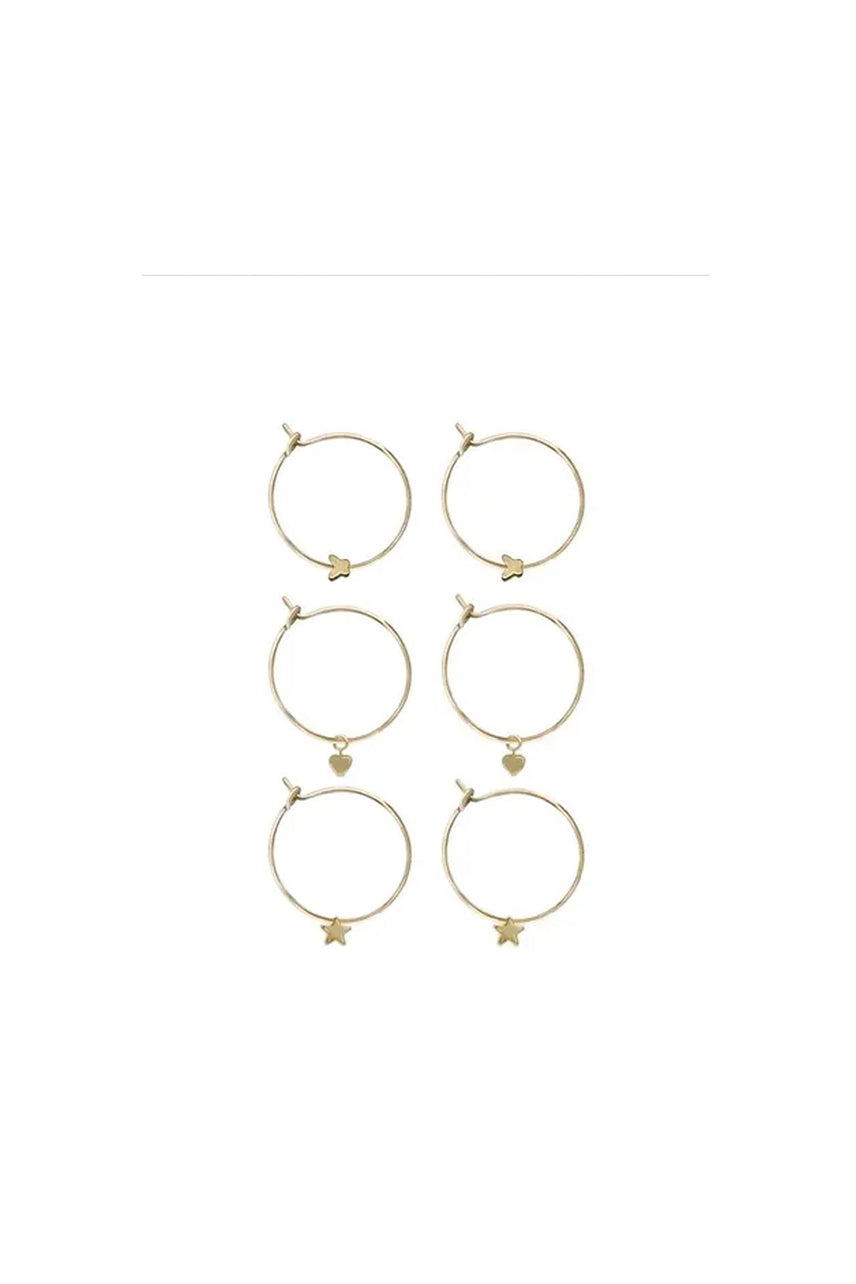 EarSense Gold Hoops With Charms Trio - Life Pharmacy St Lukes