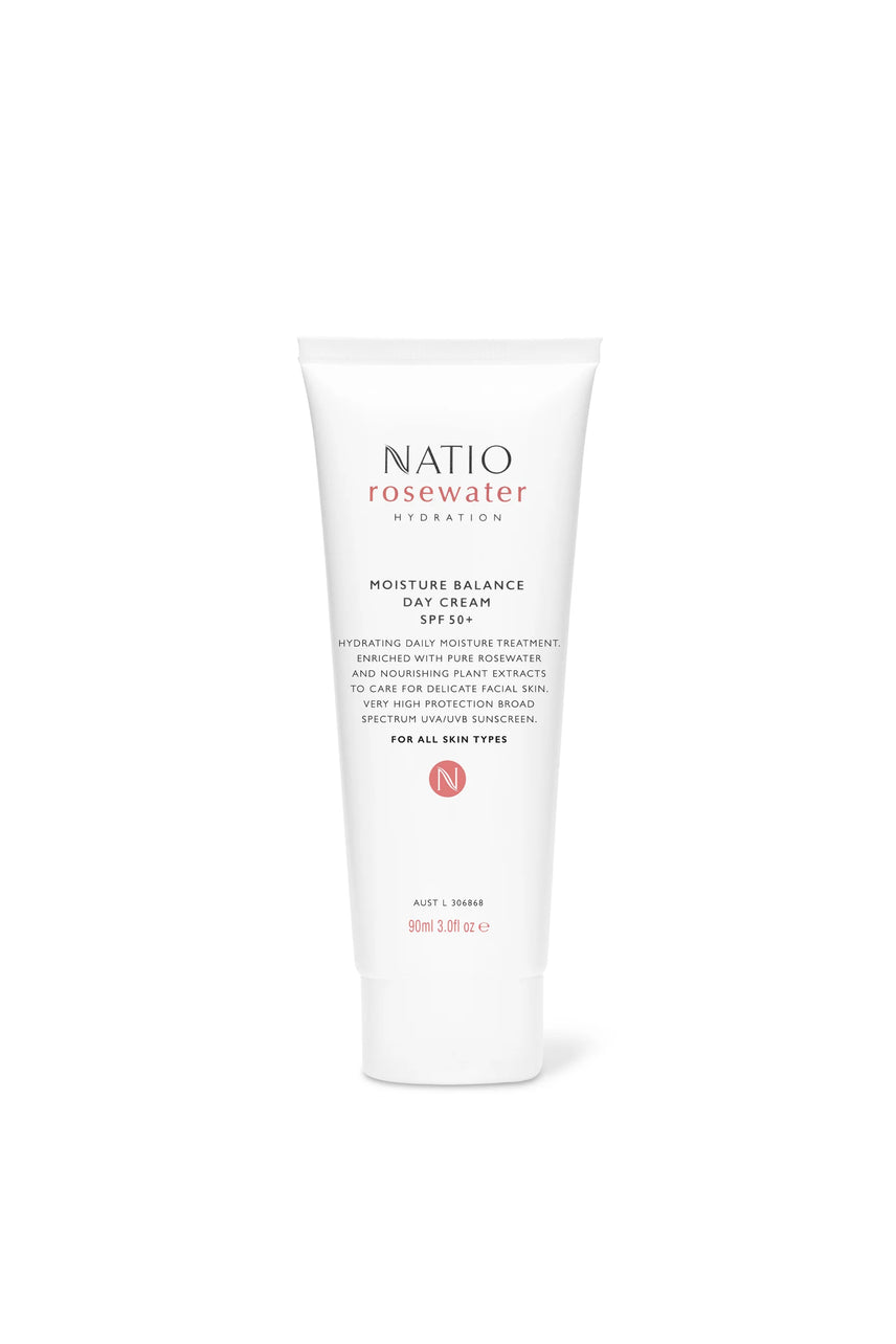 NATIO Rosewater Hydration Moisture Balance Day Cream SPF 50+ 90ml - Life Pharmacy St Lukes