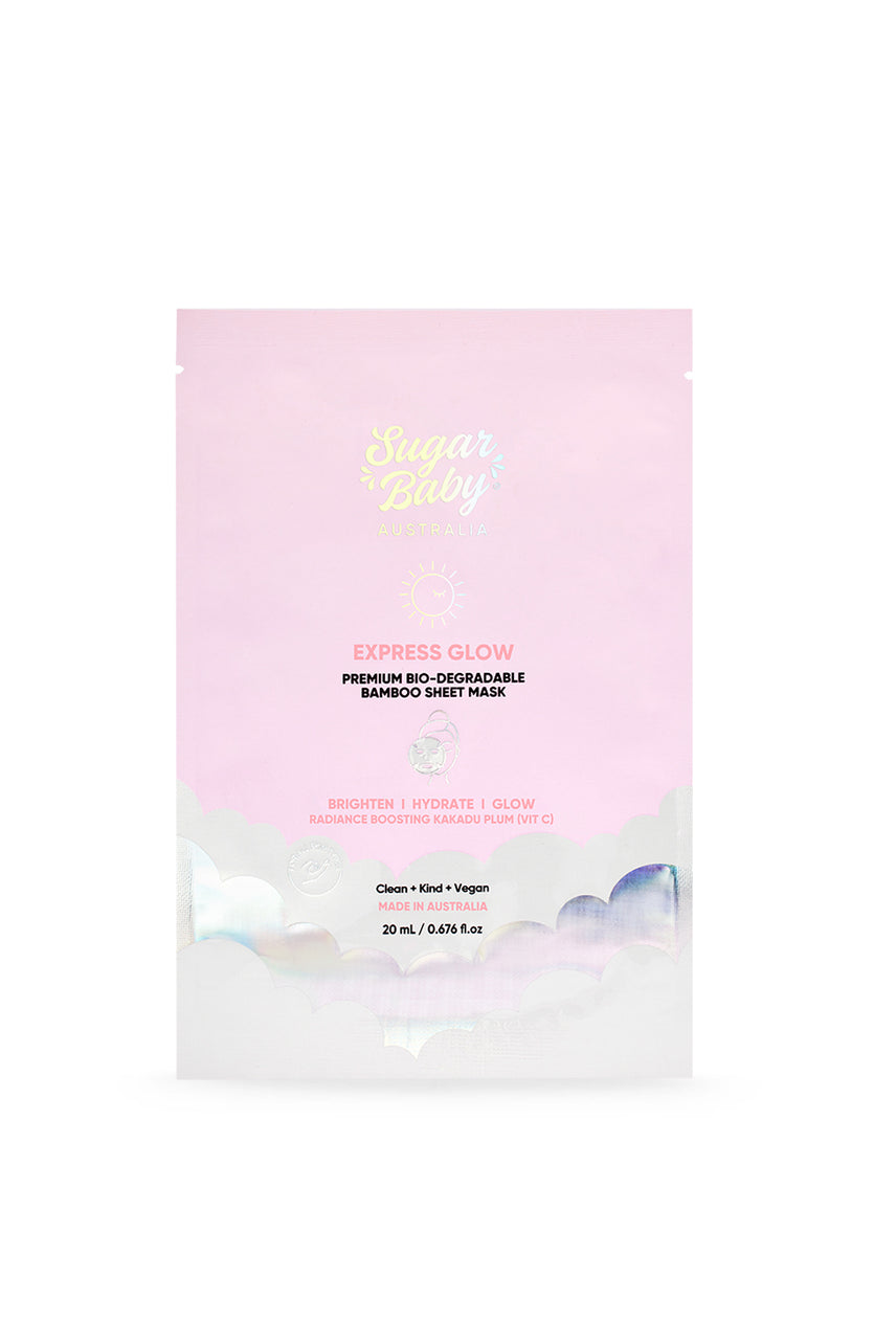 SUGAR BABY EXPRESS Glow Sheet Biodegradable Bamboo Mask 20ml - Life Pharmacy St Lukes