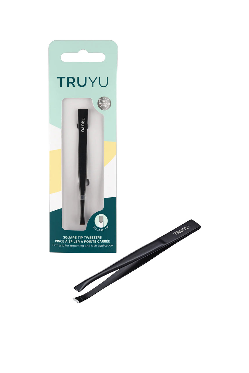 TRUYU 10-1001 Square Tip Tweezer Black