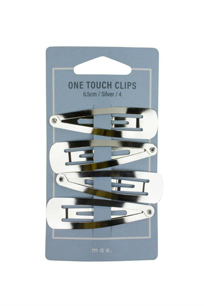 MAE 40-2105SL One Touch Clip 6.5cm Silver 4pcs - Life Pharmacy St Lukes