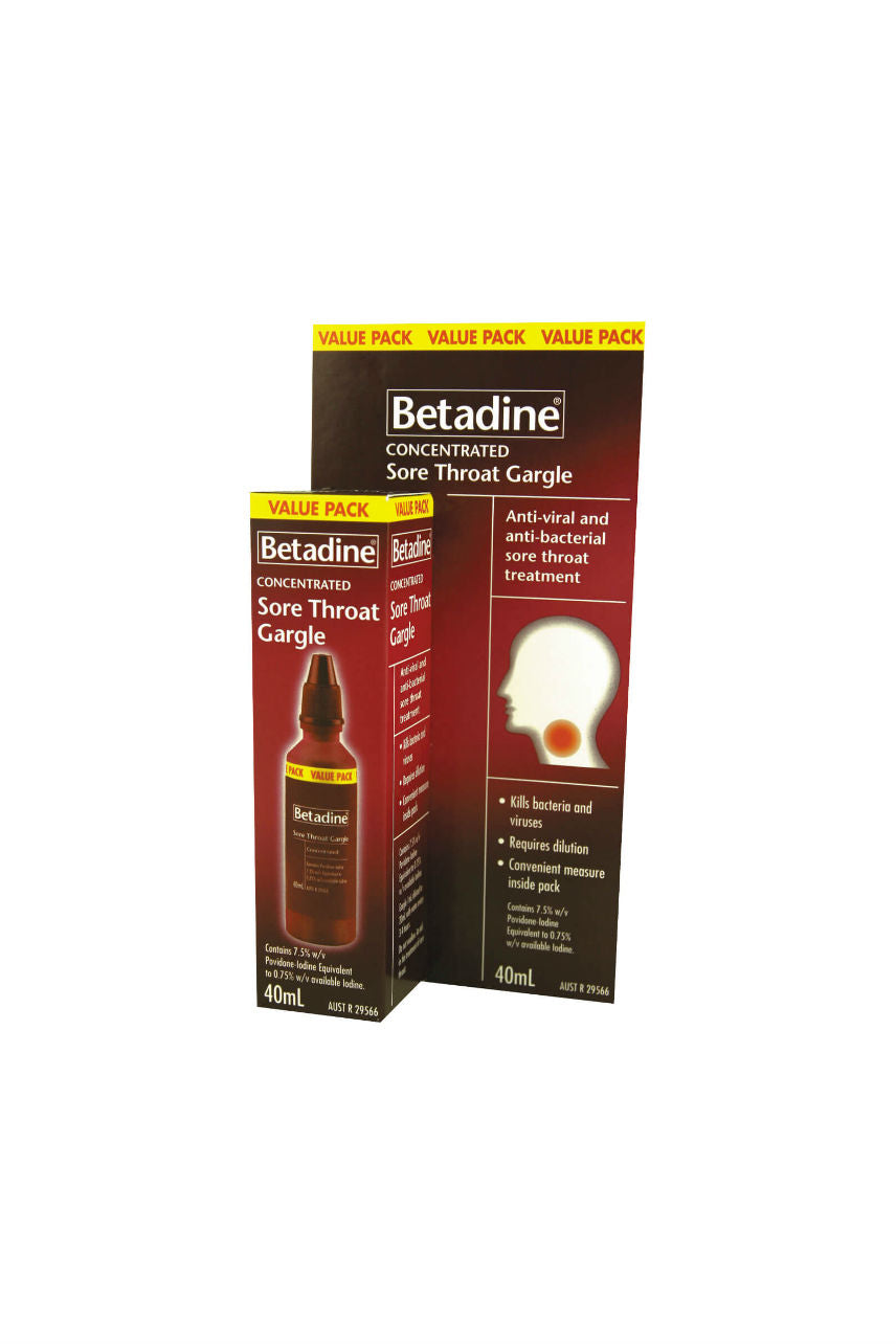 BETADINE Sore Throat Gargle 40ml - Life Pharmacy St Lukes