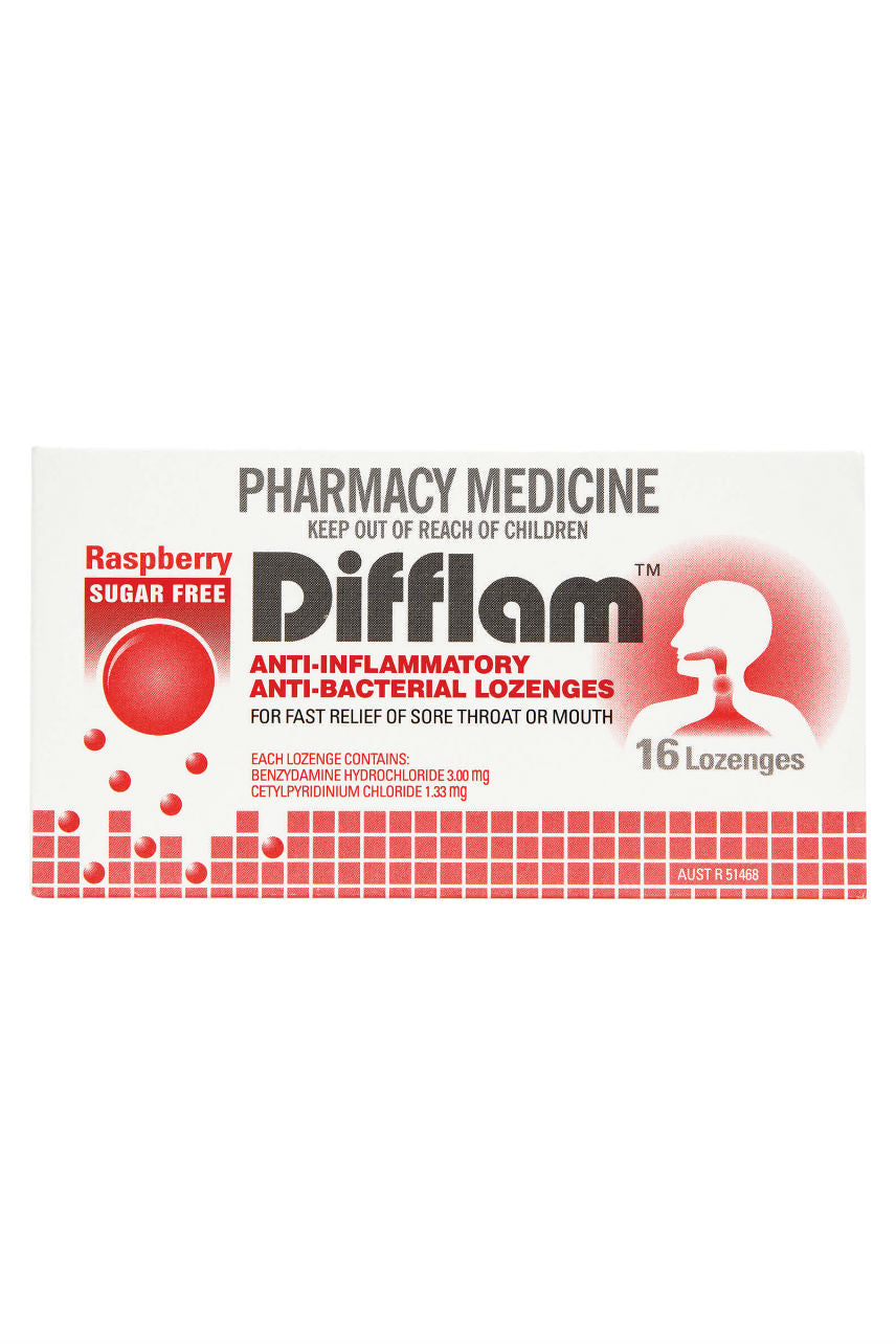 DIFFLAM Lozenge Raspberry Sugar Free 16 - Life Pharmacy St Lukes