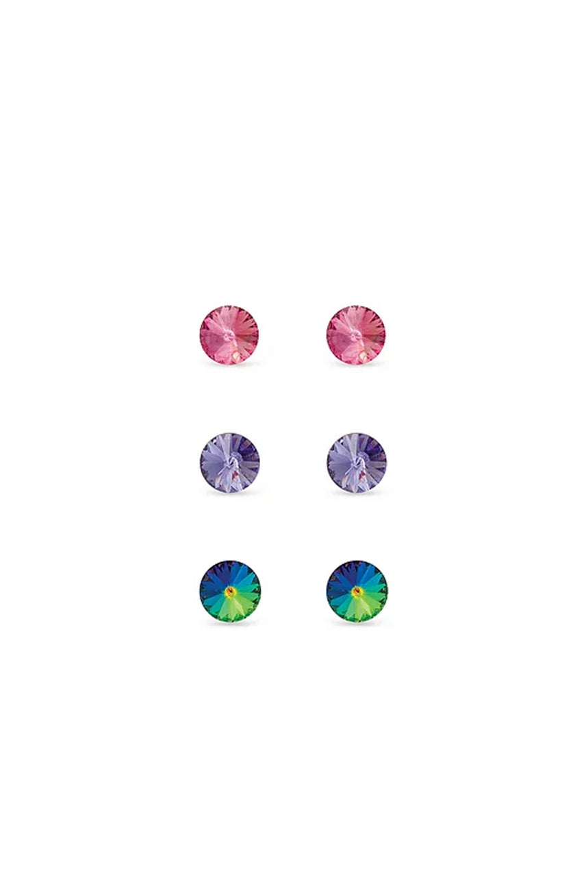 EarSense F6-2099 Rose/ Multi/ Amethyst Rivoli Trio Studs - Life Pharmacy St Lukes