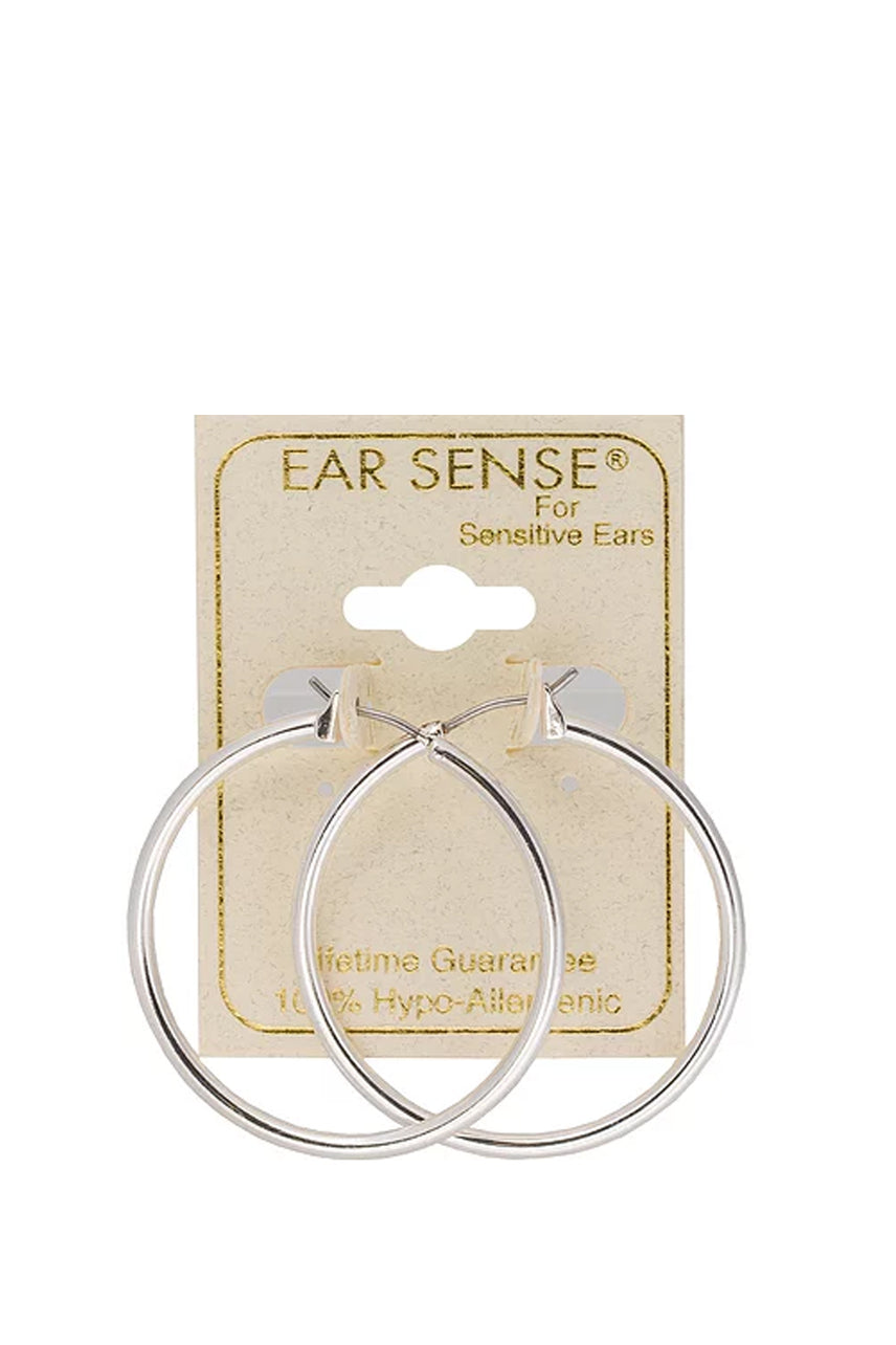 EarSense F495-3 35mm Silver Click Hoops - Life Pharmacy St Lukes