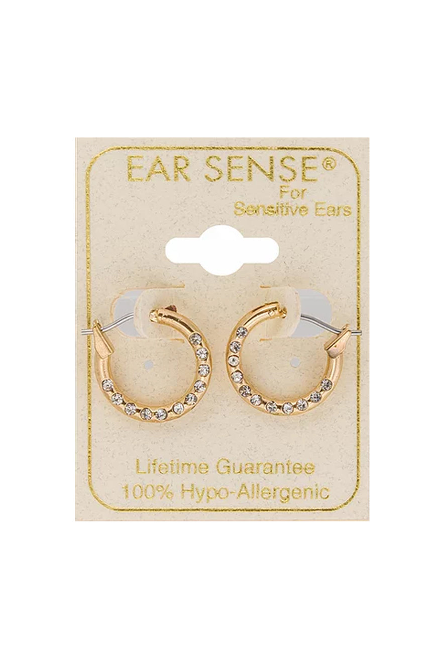 EarSense F3-1886 12mm Gold Hoop with Inset Crystals - Life Pharmacy St Lukes