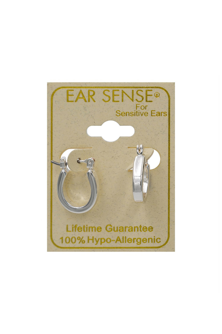 EarSense F353 15mm Silver Chunky Oval Click Hoops - Life Pharmacy St Lukes