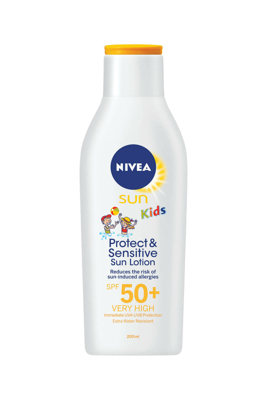 NIVEA Sun Kid Protect & Sensitive Sun Lotion SPF50+ 200ml - Life Pharmacy St Lukes