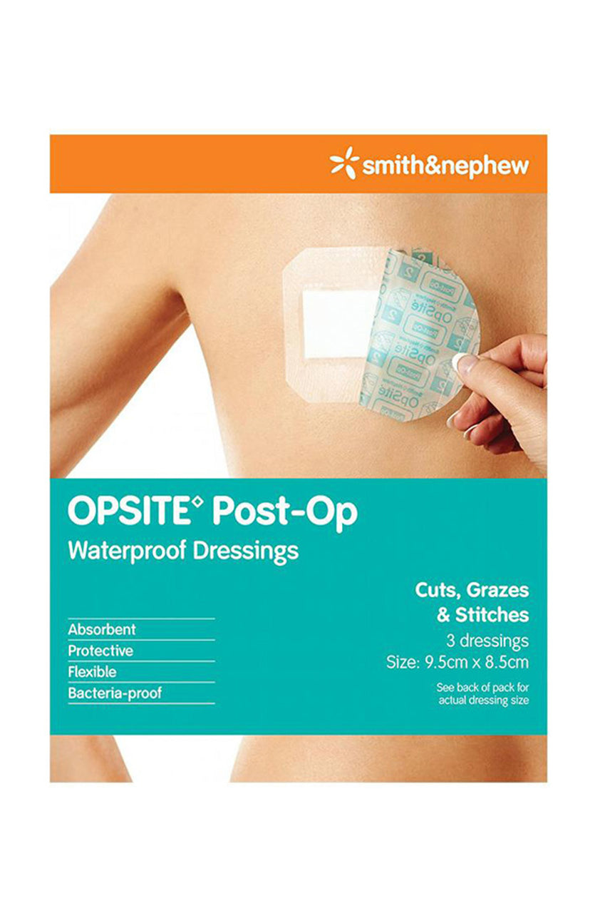 SMITH & NEPHEW OPSITE Post-Op Waterproof Dressings 9.5cmx8.5cm 3 Pack - Life Pharmacy St Lukes