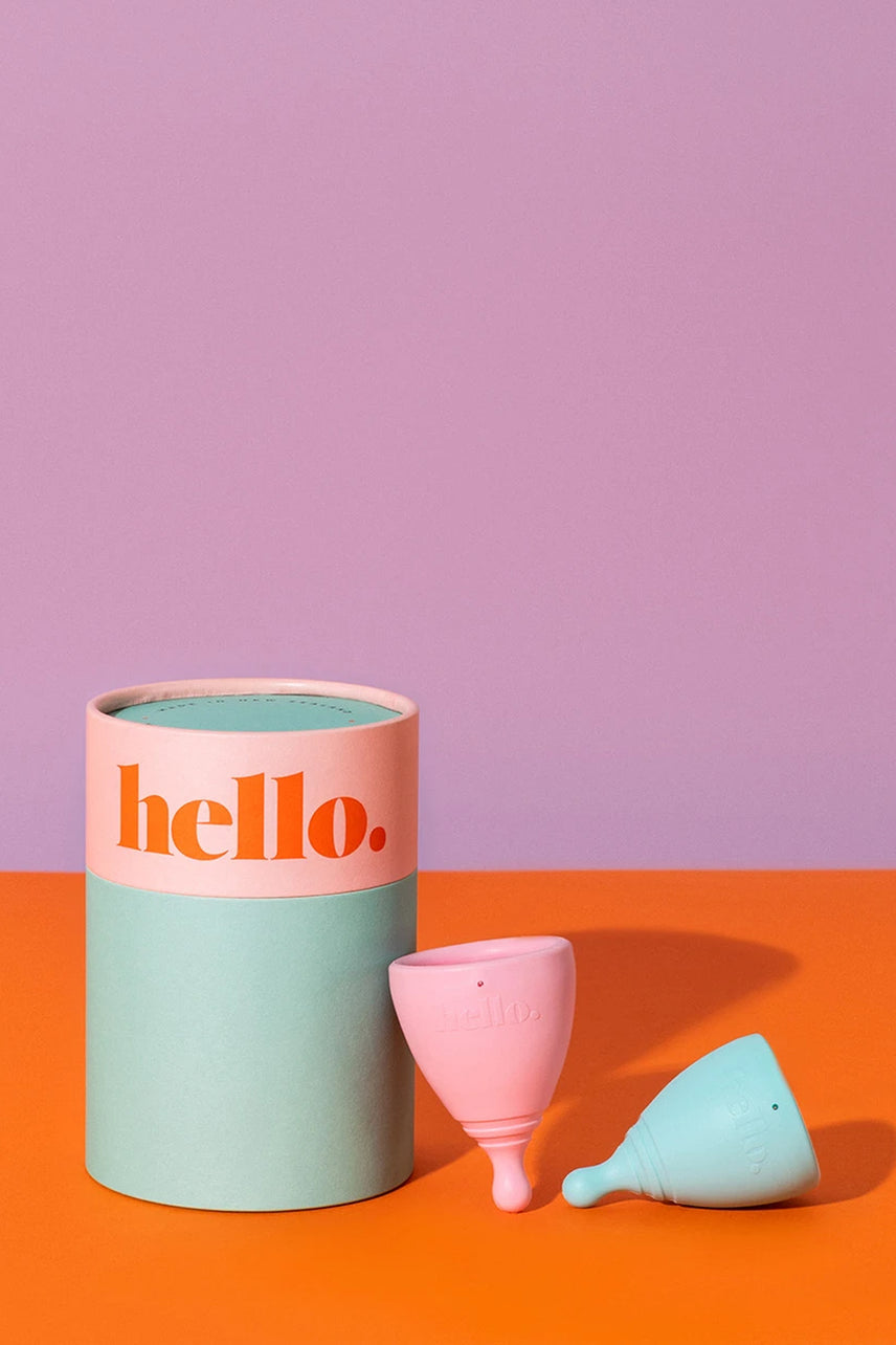 HELLO Cup Double Box - Small/Medium Blue & Large Blush - Life Pharmacy St Lukes