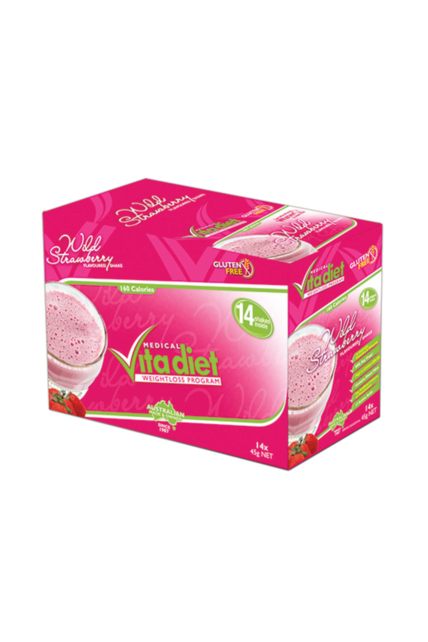 VITA DIET Strawberry Shakes 14 Sachets - Life Pharmacy St Lukes