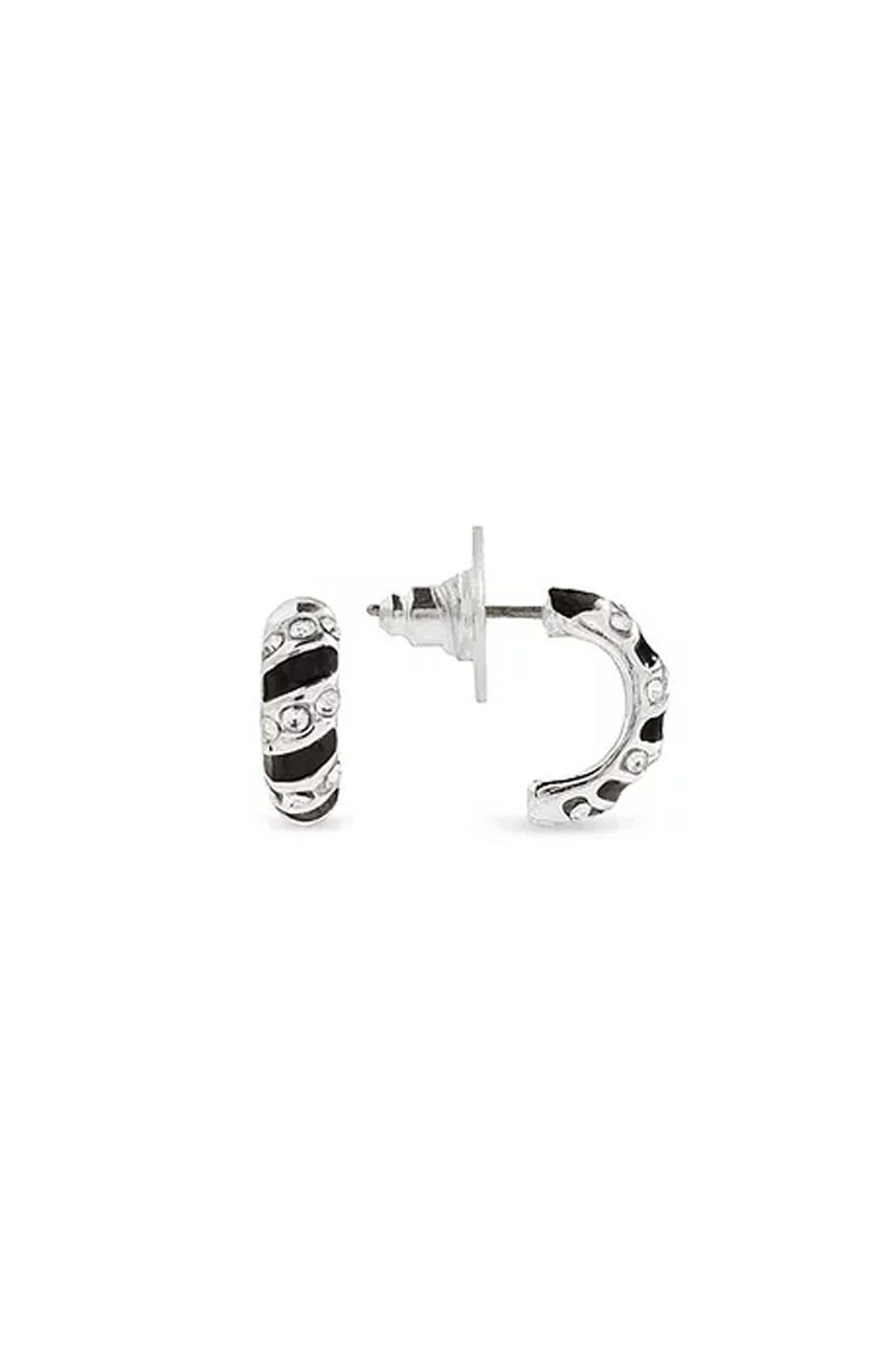 Earsense CH223 Crystal and Black Half Hoop Stud - Life Pharmacy St Lukes