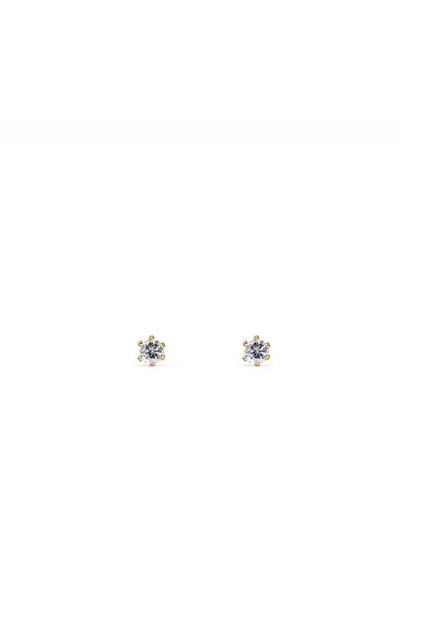 EarSense CZ-13 3mm Gold Cubic Zirconia Stud Earrings - Life Pharmacy St Lukes