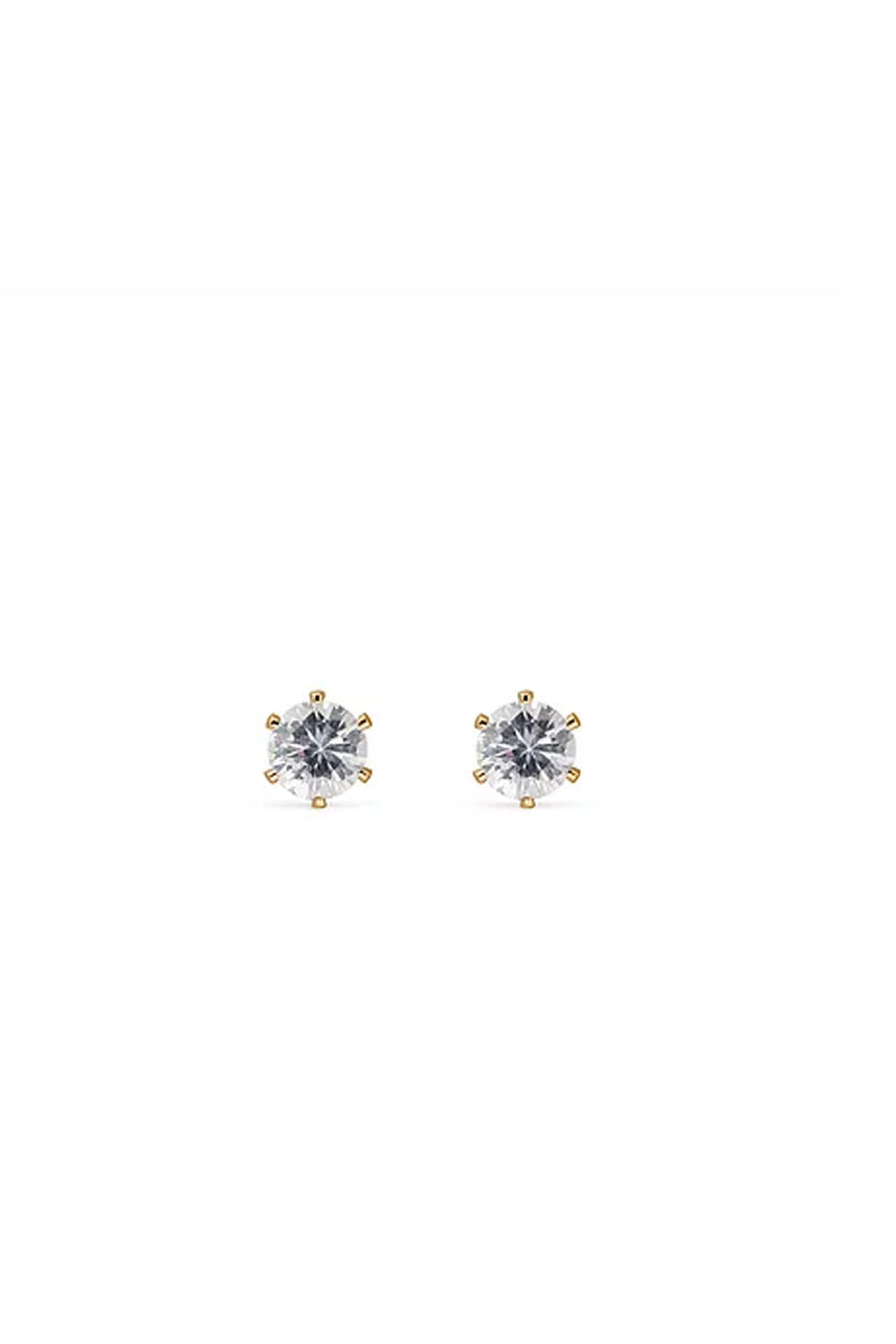EarSense CZ-16 6mm Gold Cubic Zirconia Stud Earrings - Life Pharmacy St Lukes