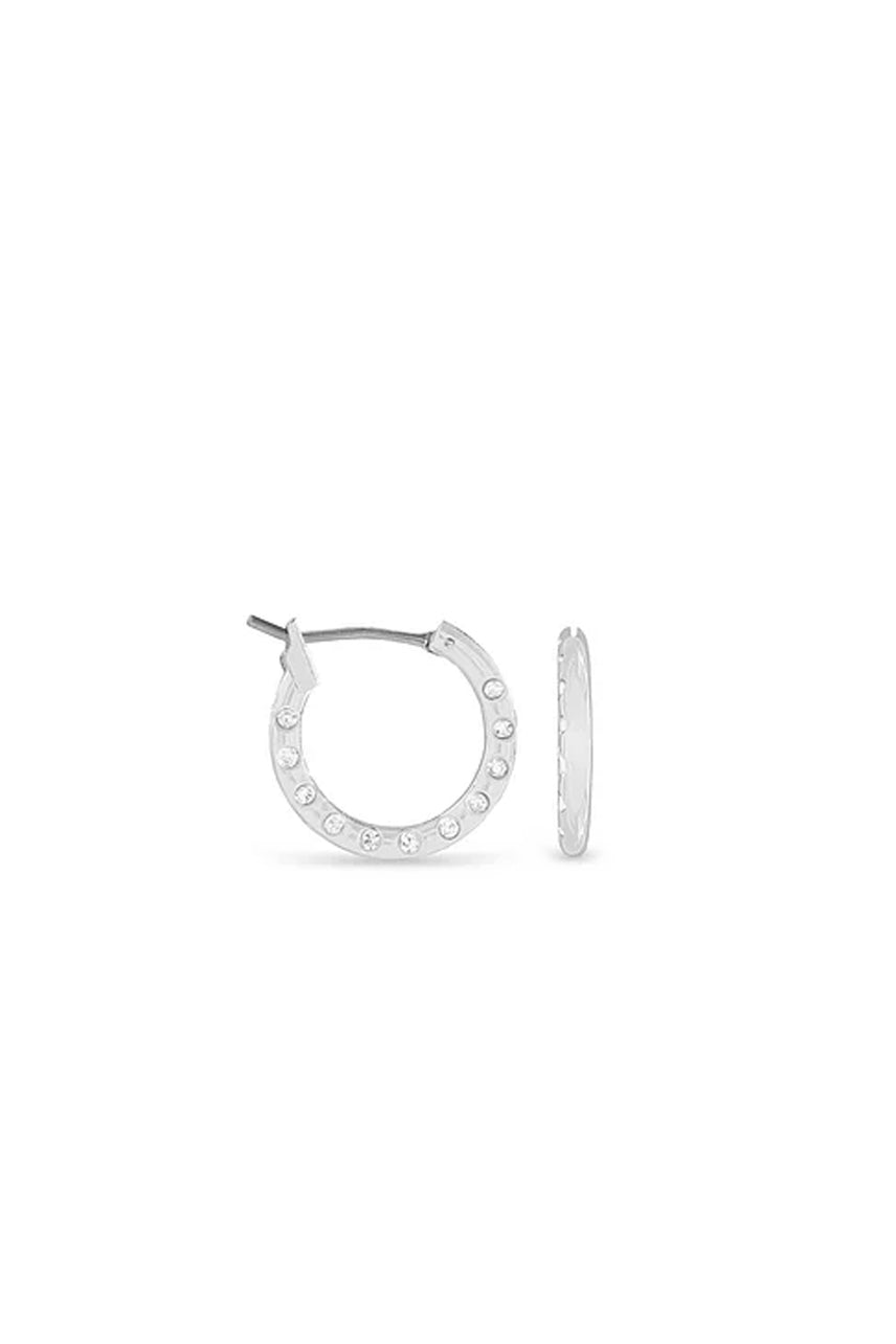 EarSense F3-1887 12mm Silver Hoops With Inset Crystals - Life Pharmacy St Lukes