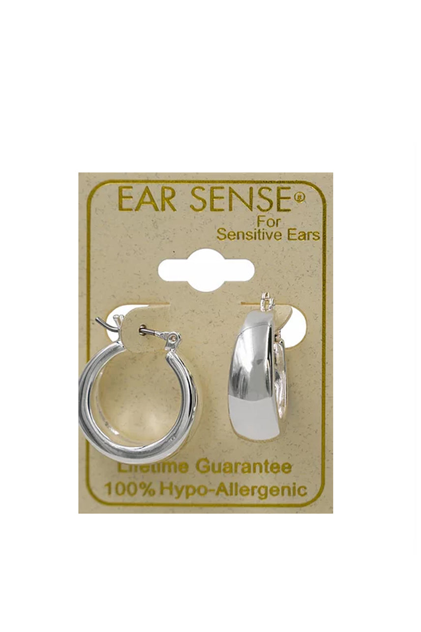 EarSense F3-3186S 15mm Silver Tapered Click Hoops - Life Pharmacy St Lukes