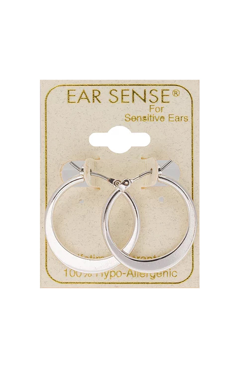 EarSense F355 20mm Silver Flat Edged Click Hoops - Life Pharmacy St Lukes
