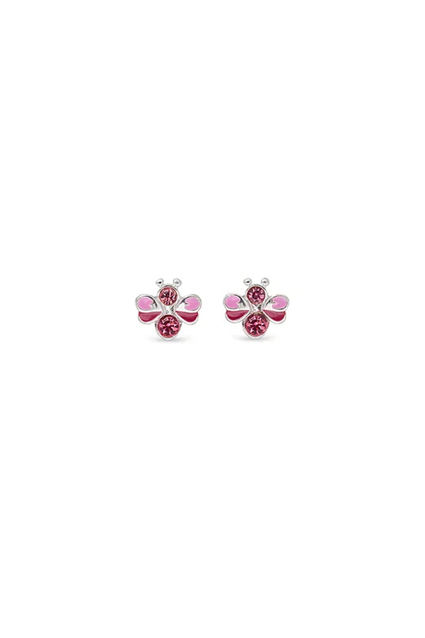 EarSense F4-1891 Enamel/Crystal Bee Stud Earrings - Rose - Life Pharmacy St Lukes