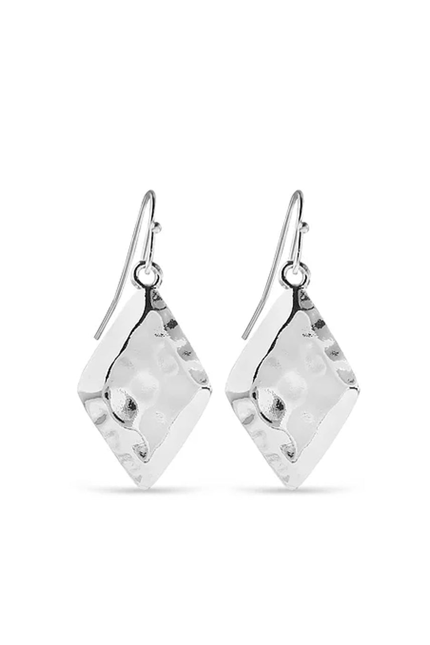 EarSense F396 25mm Silver Beaten Diamond Drops - Life Pharmacy St Lukes