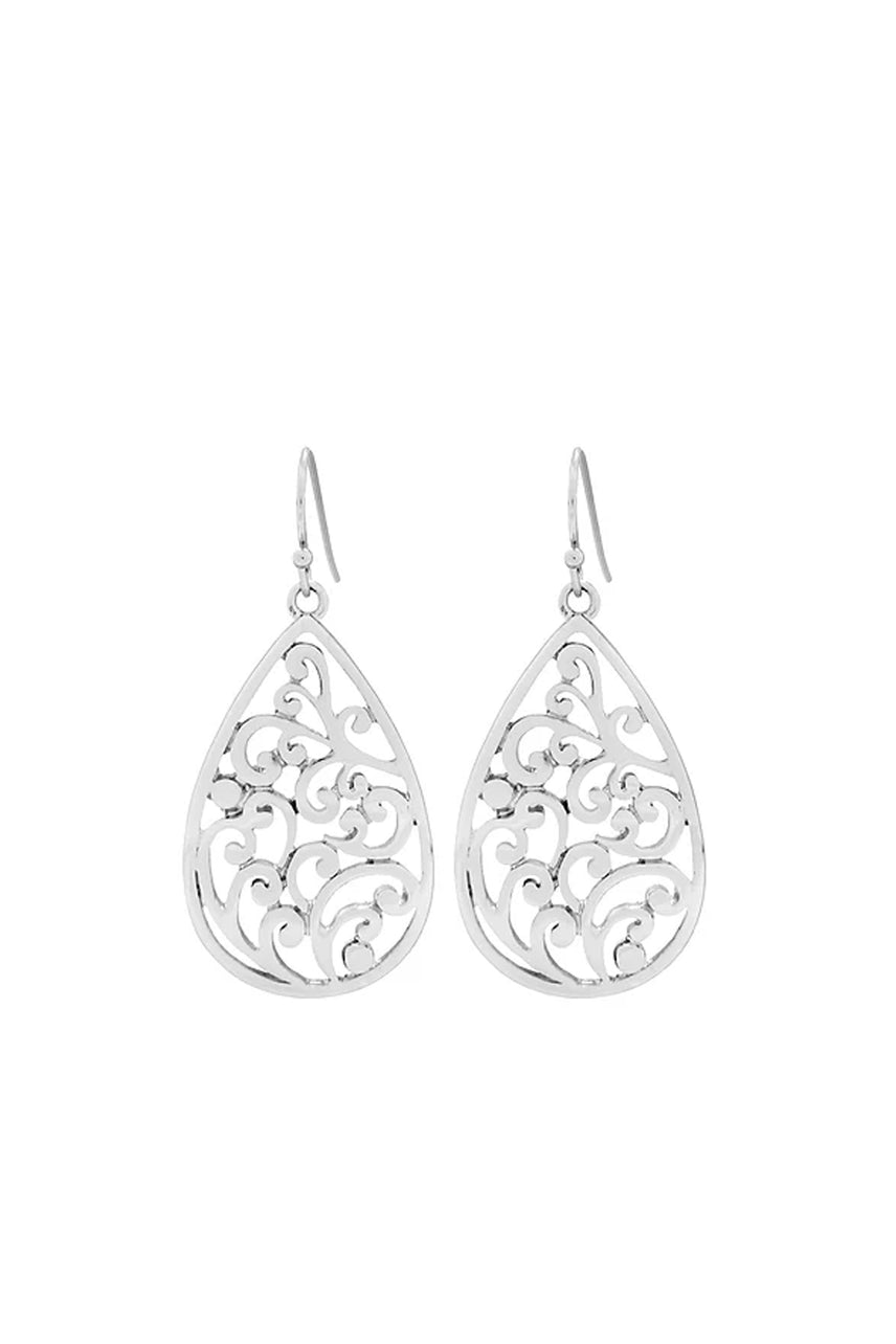 EarSense F398 SilverFiligree Teardrop French Hook Earrings - Life Pharmacy St Lukes