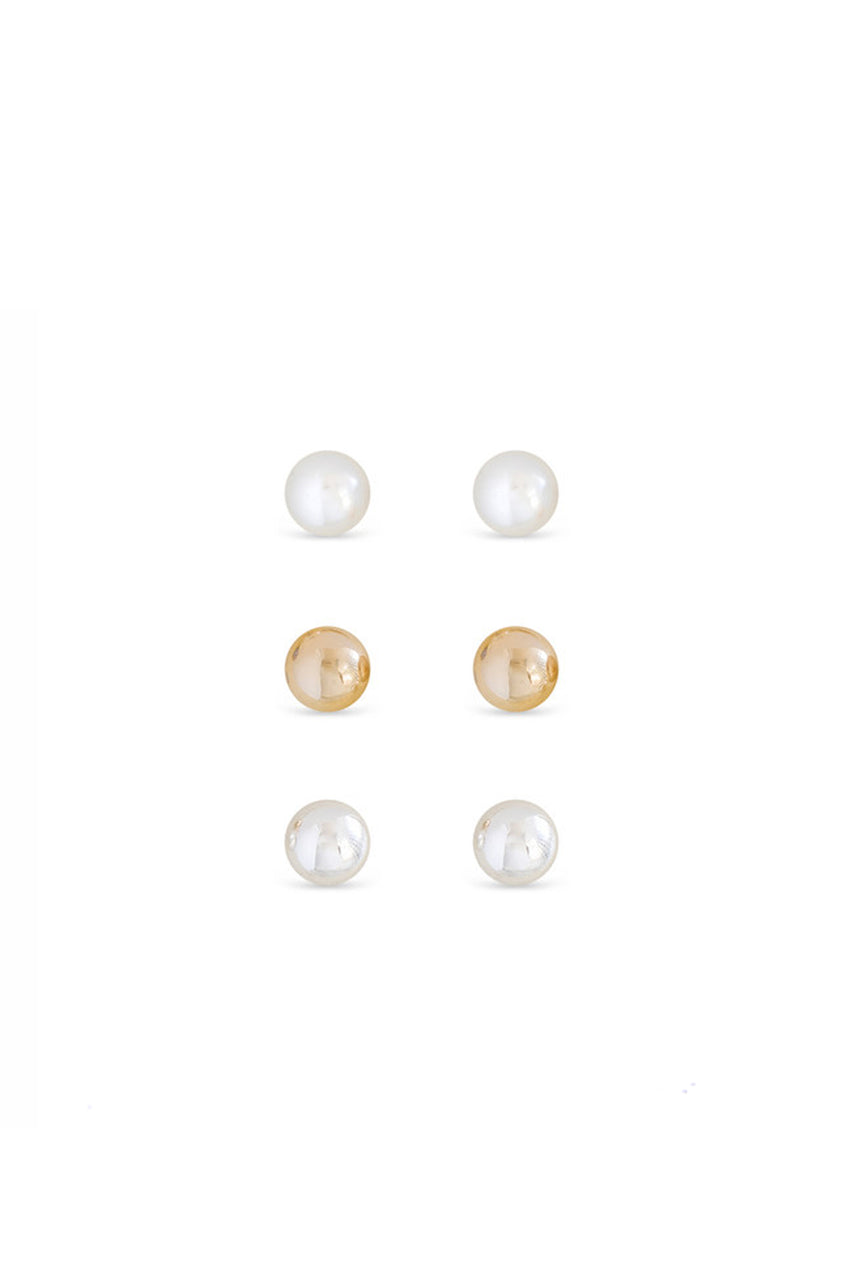 Earsense FC296 Gold, Silver Ball & Pearl Stud Trio - Life Pharmacy St Lukes