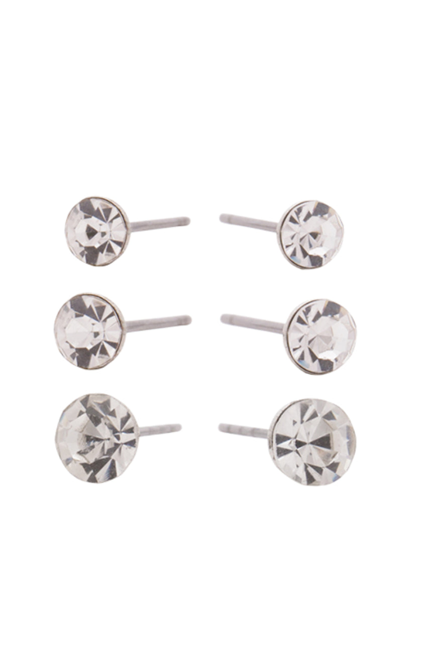 EURO 53351 Clear Crystal Stud Trio - Life Pharmacy St Lukes