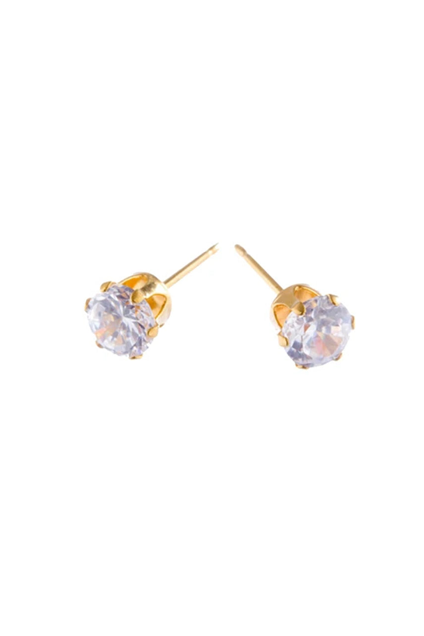 EURO 56060 6mm Cubic Zirconia Gold Studs - Life Pharmacy St Lukes