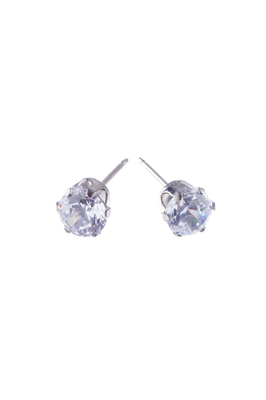 EURO 56061 6mm Cubic Zirconia Stainless Steel Studs - Life Pharmacy St Lukes