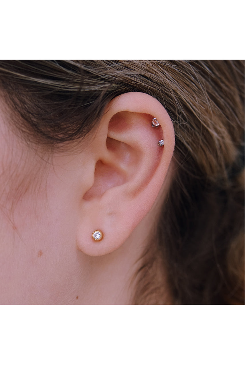 EURO 51240 Clear Diamond Crystal April Birthstone 4mm Gold Studs - Life Pharmacy St Lukes