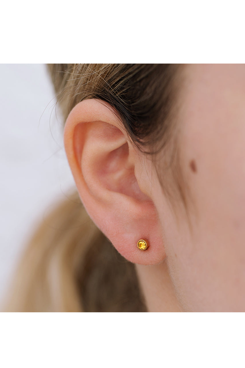 EURO 51310 Yellow Topaz Crystal November Birthstone 4mm Gold Studs - Life Pharmacy St Lukes