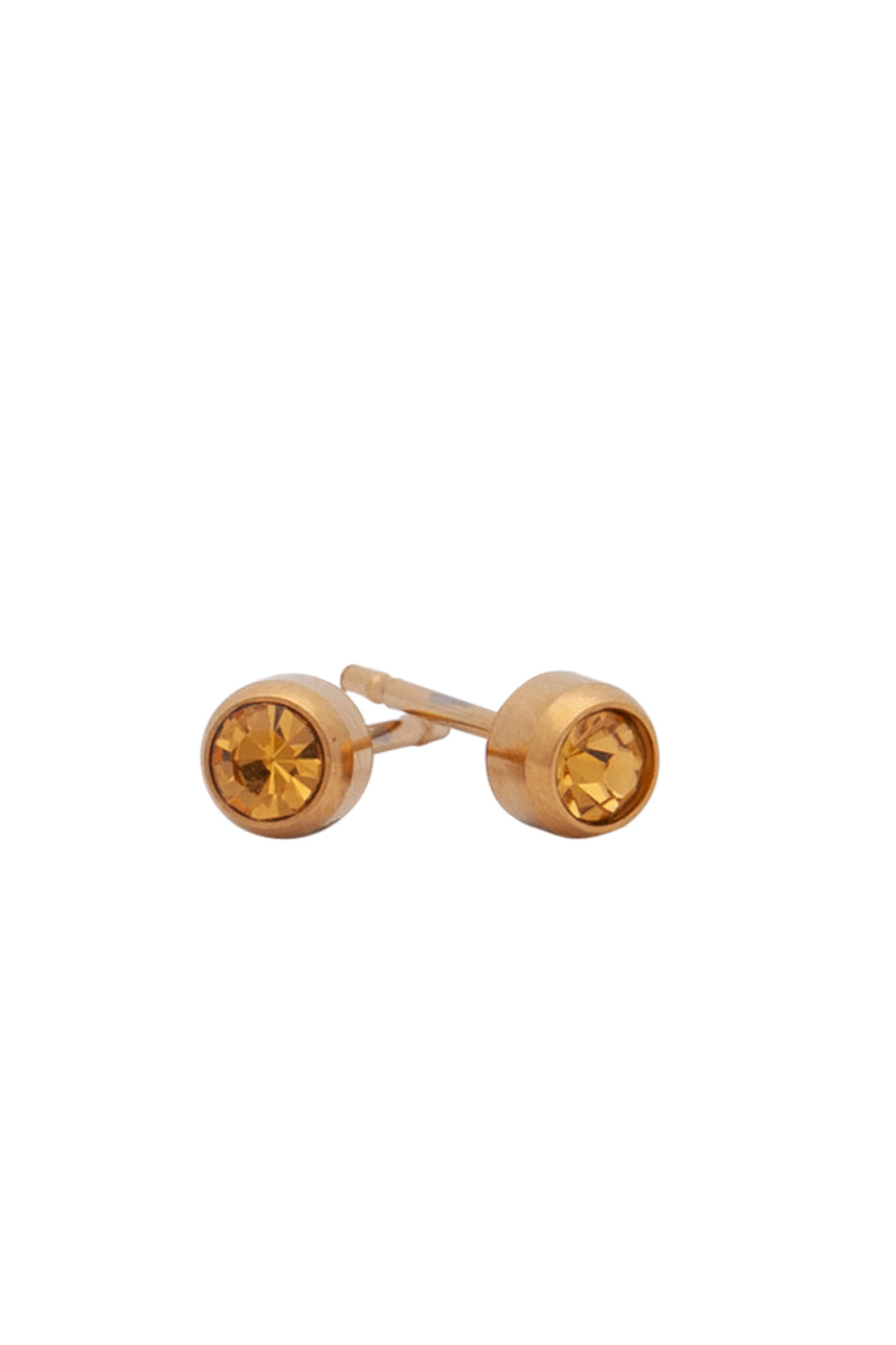 EURO 51310 Yellow Topaz Crystal November Birthstone 4mm Gold Studs - Life Pharmacy St Lukes