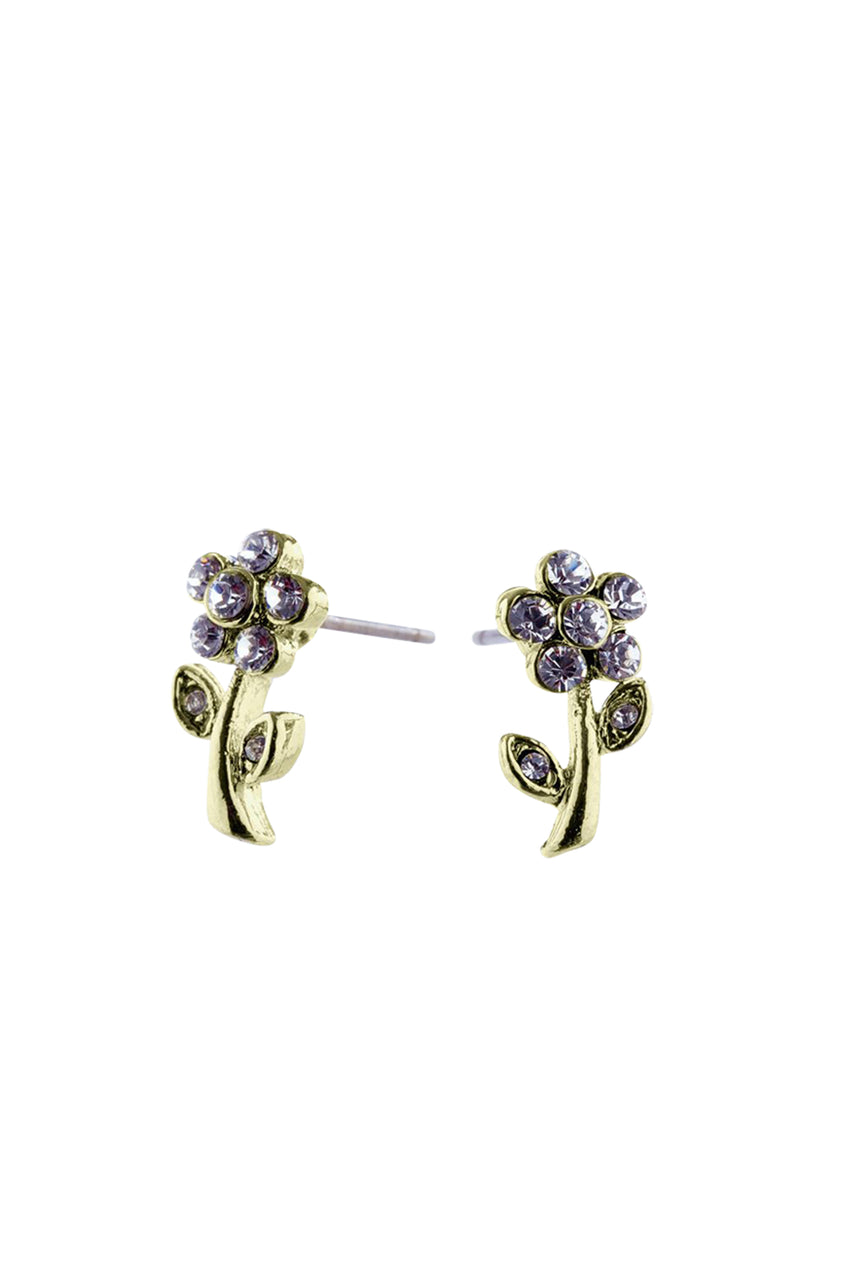 EURO 52530 Gold Daisy & Swarovski Crystals Studs - Life Pharmacy St Lukes
