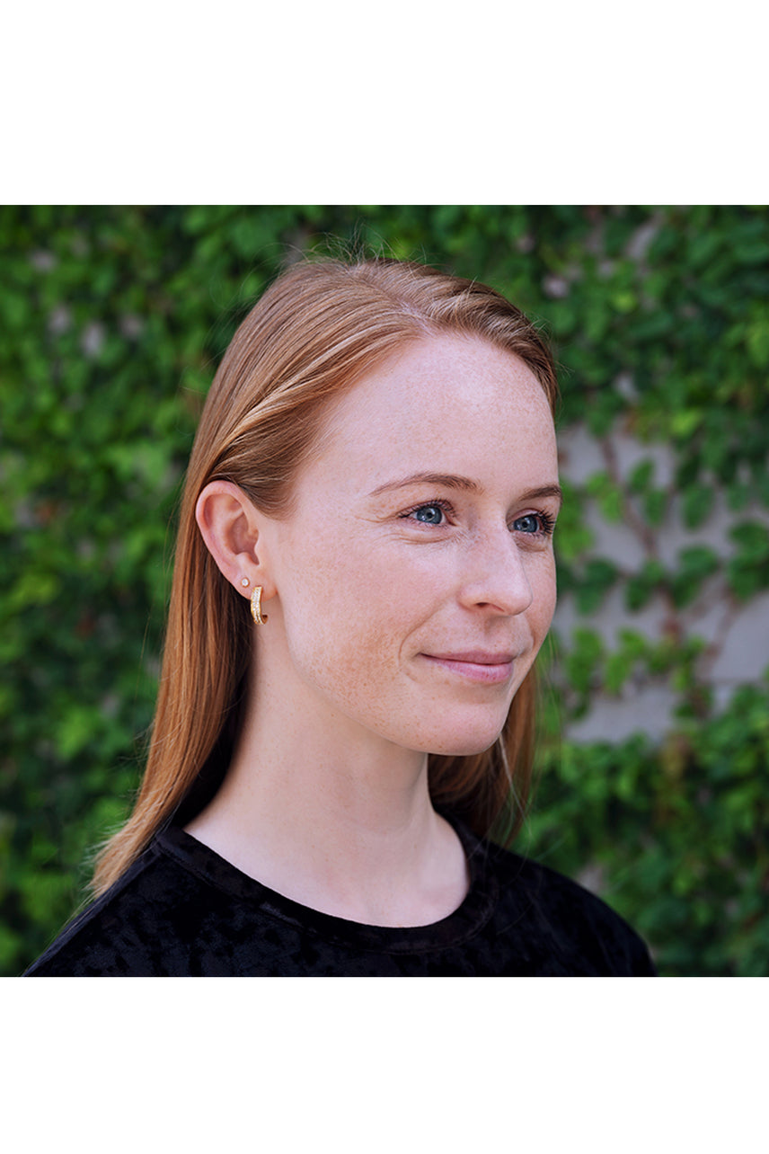 EURO 58770 Gold Cubic Zirconia + Hoop Set - Life Pharmacy St Lukes