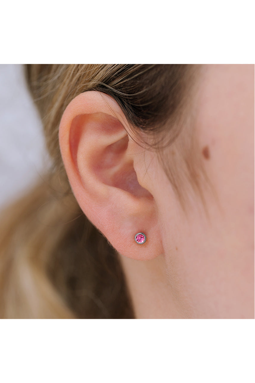 EURO 51301 Pink Rose Quartz Crystal October Birthstone Stainless Steel - Life Pharmacy St Lukes