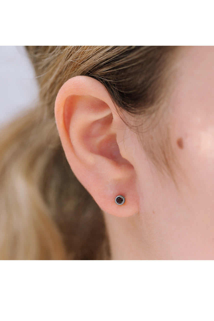 EURO 51211 Red Garnet Crystal January Birthstone 4mm Stainless Steel Studs - Life Pharmacy St Lukes