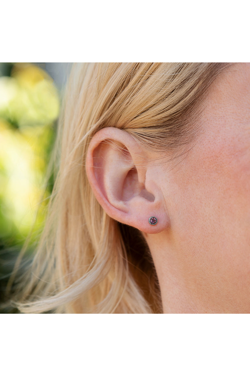 EURO 51261 Light Purple Alexandrite Crystal June Birthstone Stainless Steel 4mm Studs - Life Pharmacy St Lukes