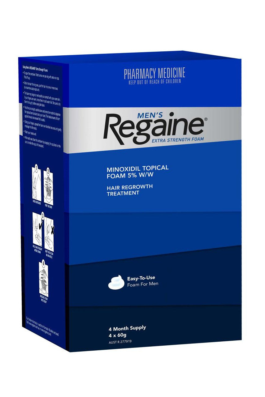 REGAINE Extra Strength Men Foam 4 Months 4x60g - Life Pharmacy St Lukes