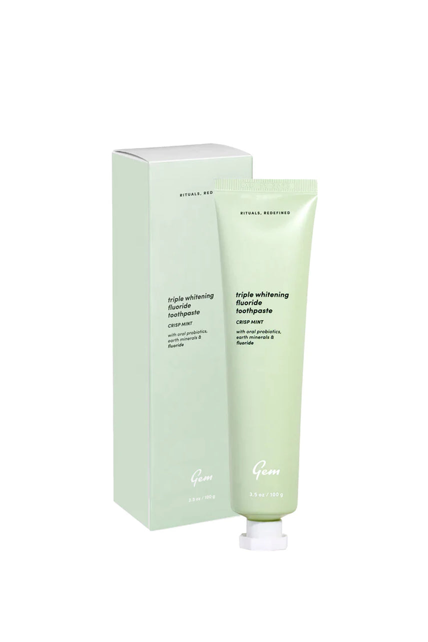 GEM Triple Whitening Toothpaste Fluoride Crisp Mint 100g - Life Pharmacy St Lukes