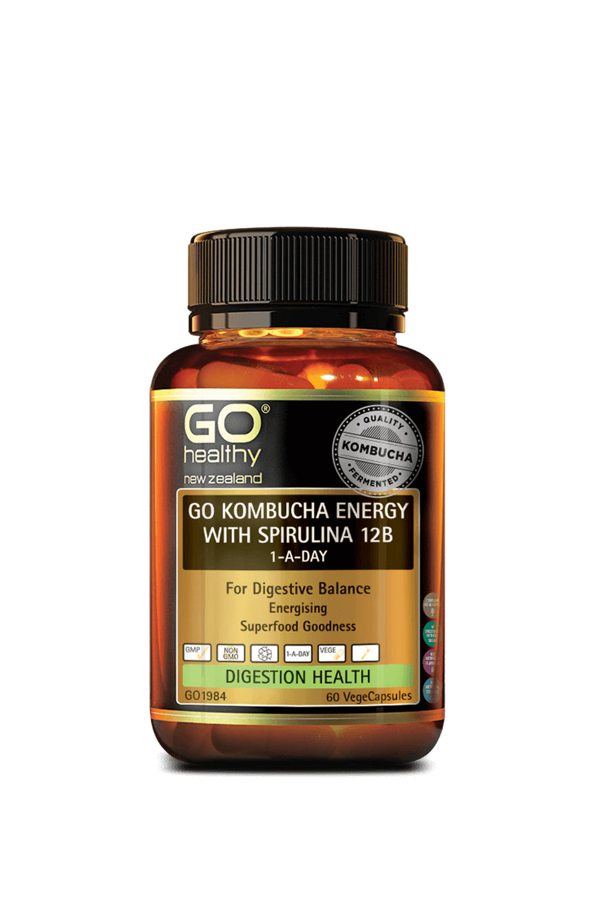 GO HEALTHY GO Kombucha With Energy Spirulina 12B 1-A-Day 60s - Life Pharmacy St Lukes