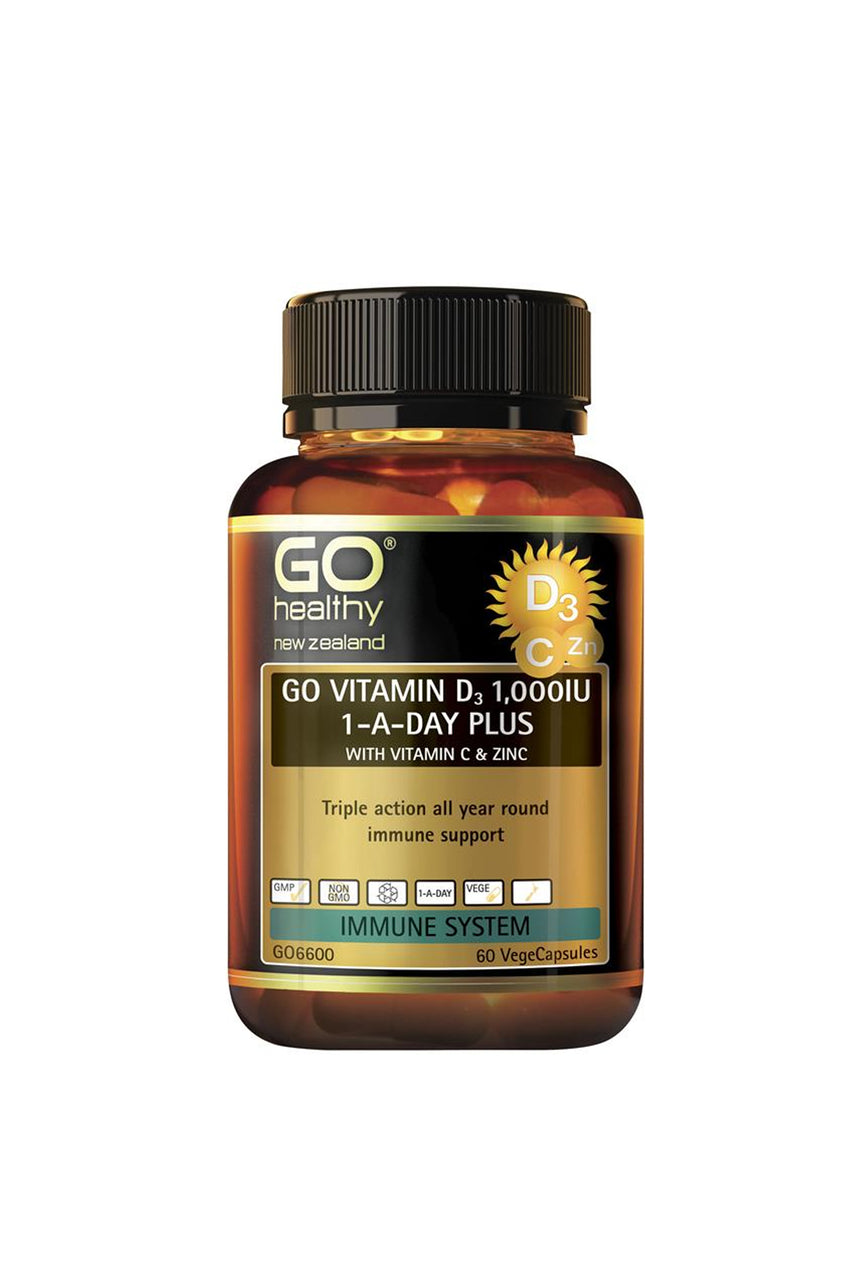 GO HEALTHY Vitamin D3 1000IU+ Vitamin C & Zinc 60 Capsules - Life Pharmacy St Lukes