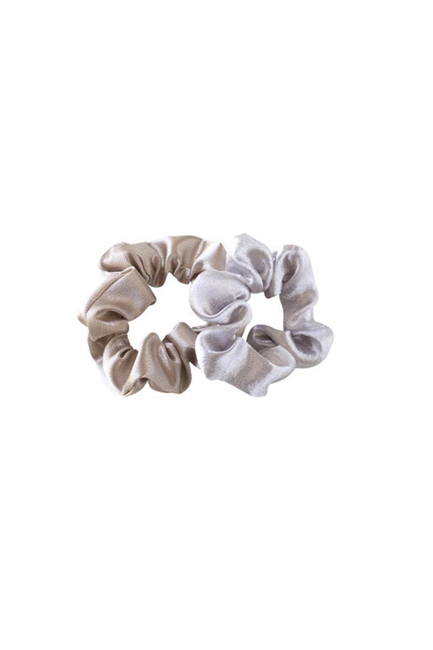 MAE 41-2209 Scrunchies Satin Pink & Silver Set-of-2 - Life Pharmacy St Lukes