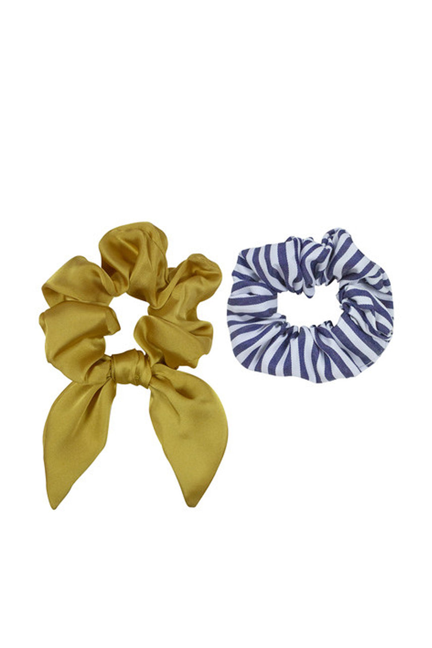 MAE 40-2237 Elastics Scrunchies Mustard & Stripes 2 pack - Life Pharmacy St Lukes